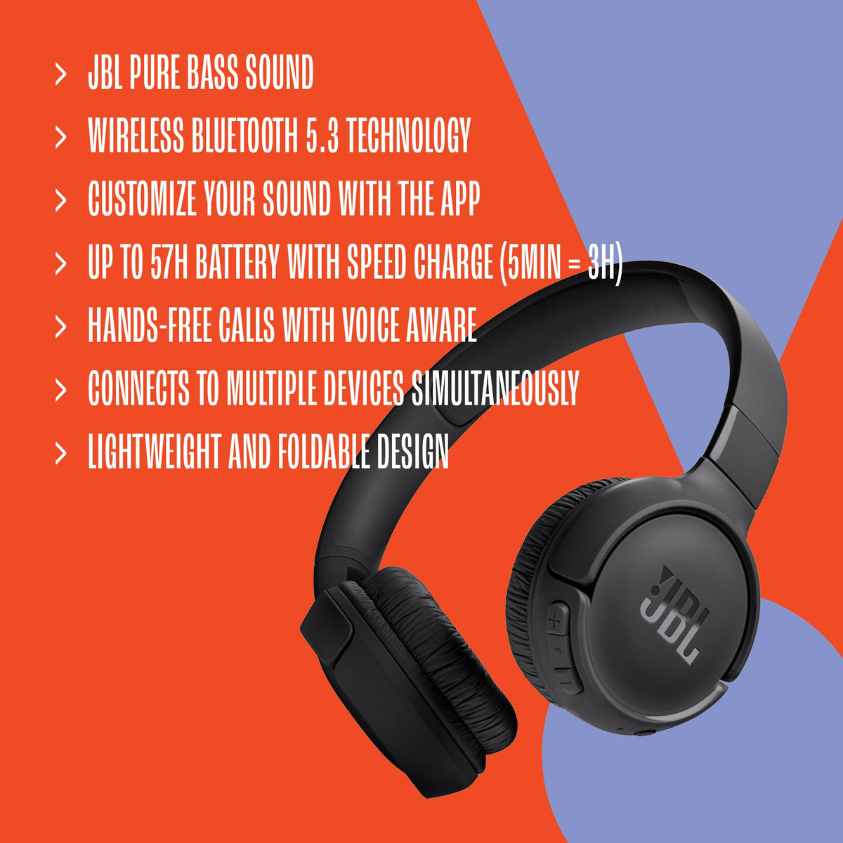 JBL Tune 520BT placed inside a small bag to show easy storage and on‑the‑go readiness