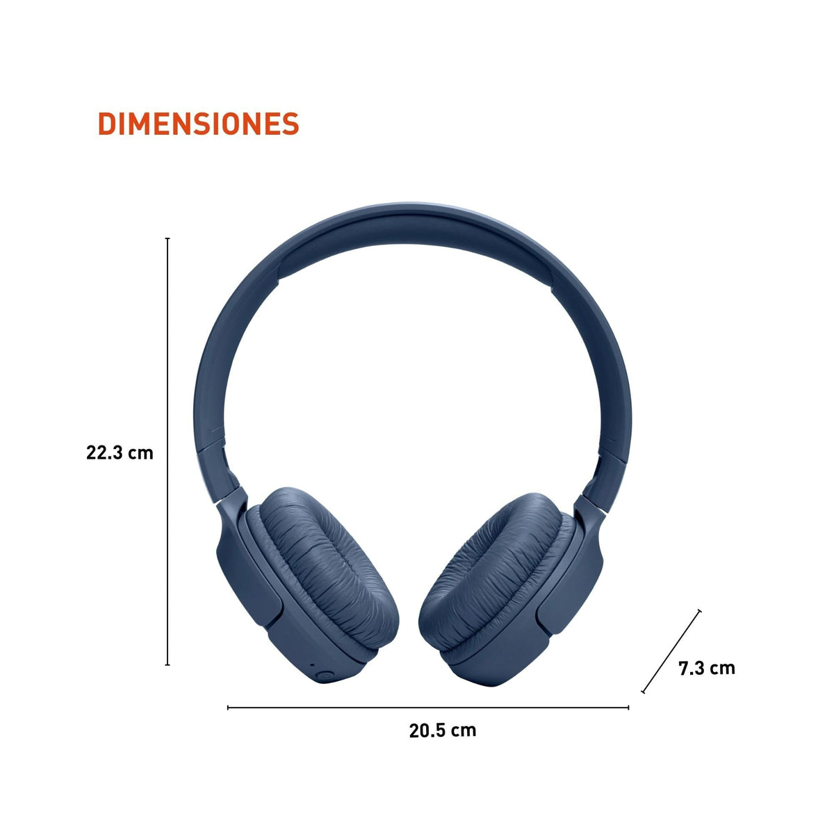 JBL Tune 520BT earcup fabric close-up showing cushion comfort benefit