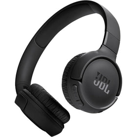 JBL Tune 520BT front view showing sleek black design and Pure Bass benefit