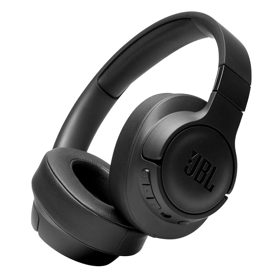 JBL Tune 710BT front view showing sleek black design and strong bass presence