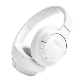 JBL Tune 720BT front view shows clean white finish and robust bass-focused design