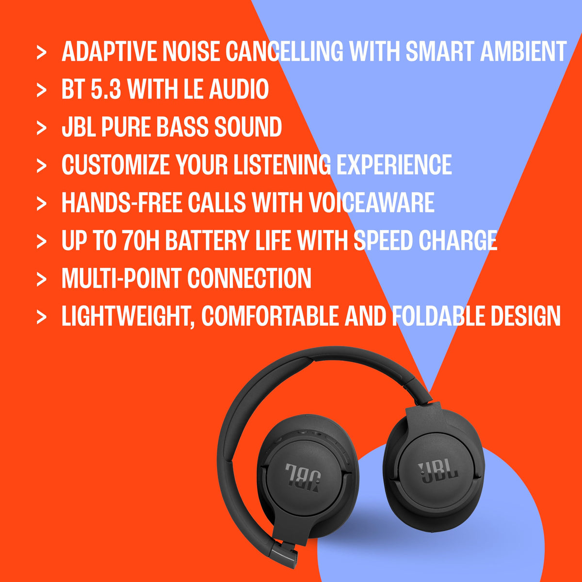 JBL Tune 770NC with speed charge for quick top-ups.
