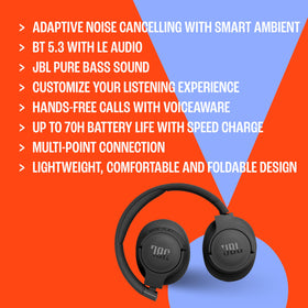JBL Tune 770NC blue VoiceAware for clearer calls