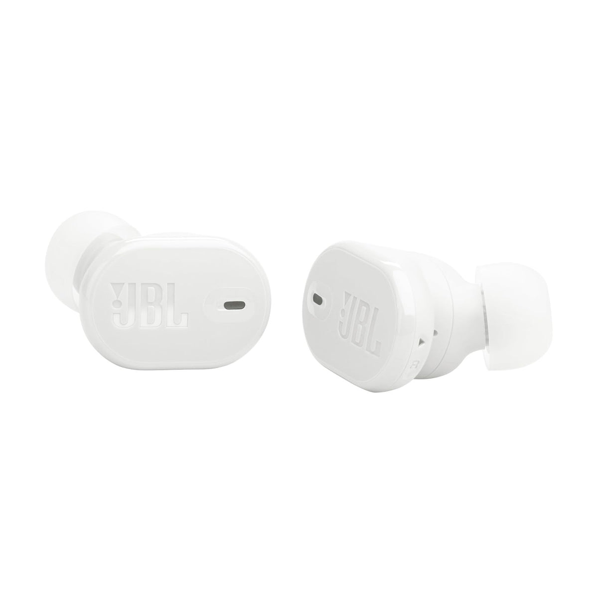 JBL Tune Buds 2 charging case open, showing battery-ready earbuds and extended playback benefit