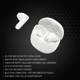 Angled view of JBL Tune Flex 2 highlighting sleek ergonomic design.