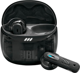 JBL Tune Flex 2 front view showing compact case and earbuds, good portability