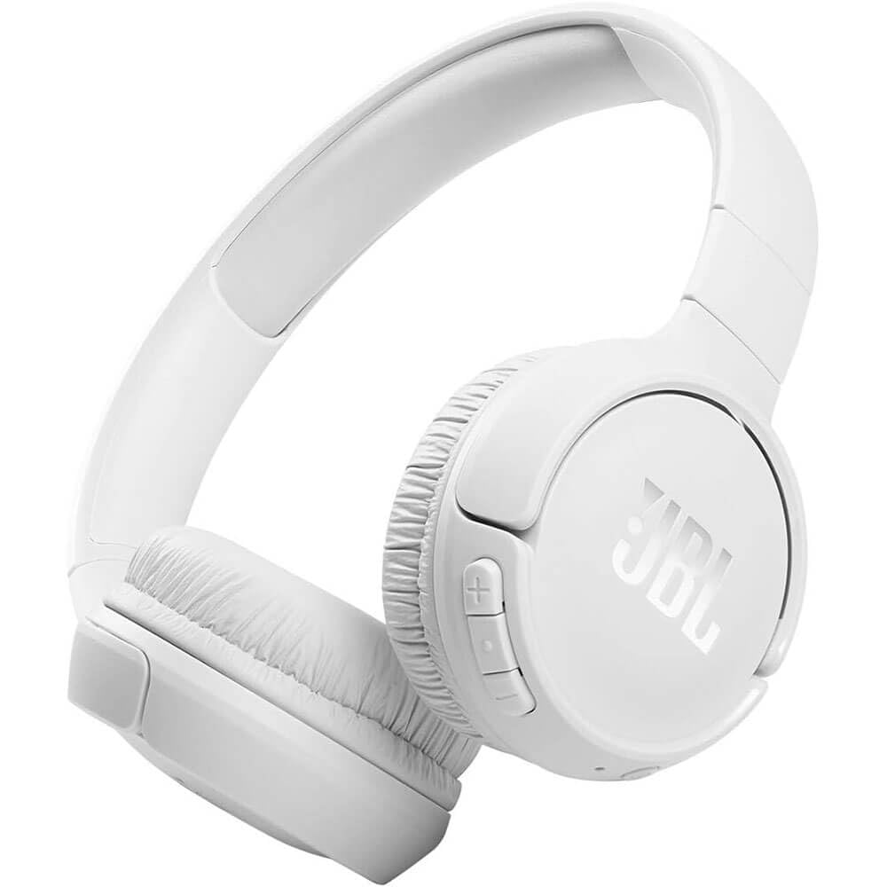 JBL Tune 520BT front view white showing compact design and portable benefit