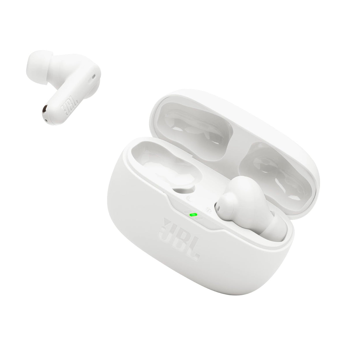 JBL Vibe Beam 2 front packaging showing product and features for confident purchase