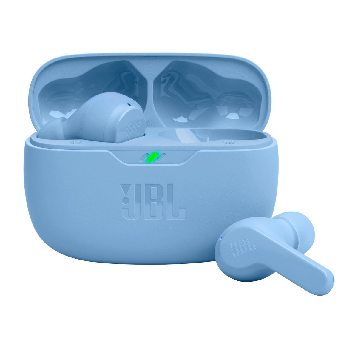 JBL Vibe Beam earbuds with deep bass and a secure, comfortable fit for everyday listening.