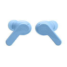 JBL Vibe Beam earbud close-up showing driver grille and texture for grip