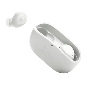 JBL front packaging showing earbuds and case, highlights compact design