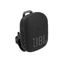 JBL Wind 3 S docked on a bike handlebar for easy mounting.