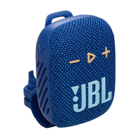 JBL Wind 3S mounted on a bike handlebar with slim, secure mount for on-the-go music.