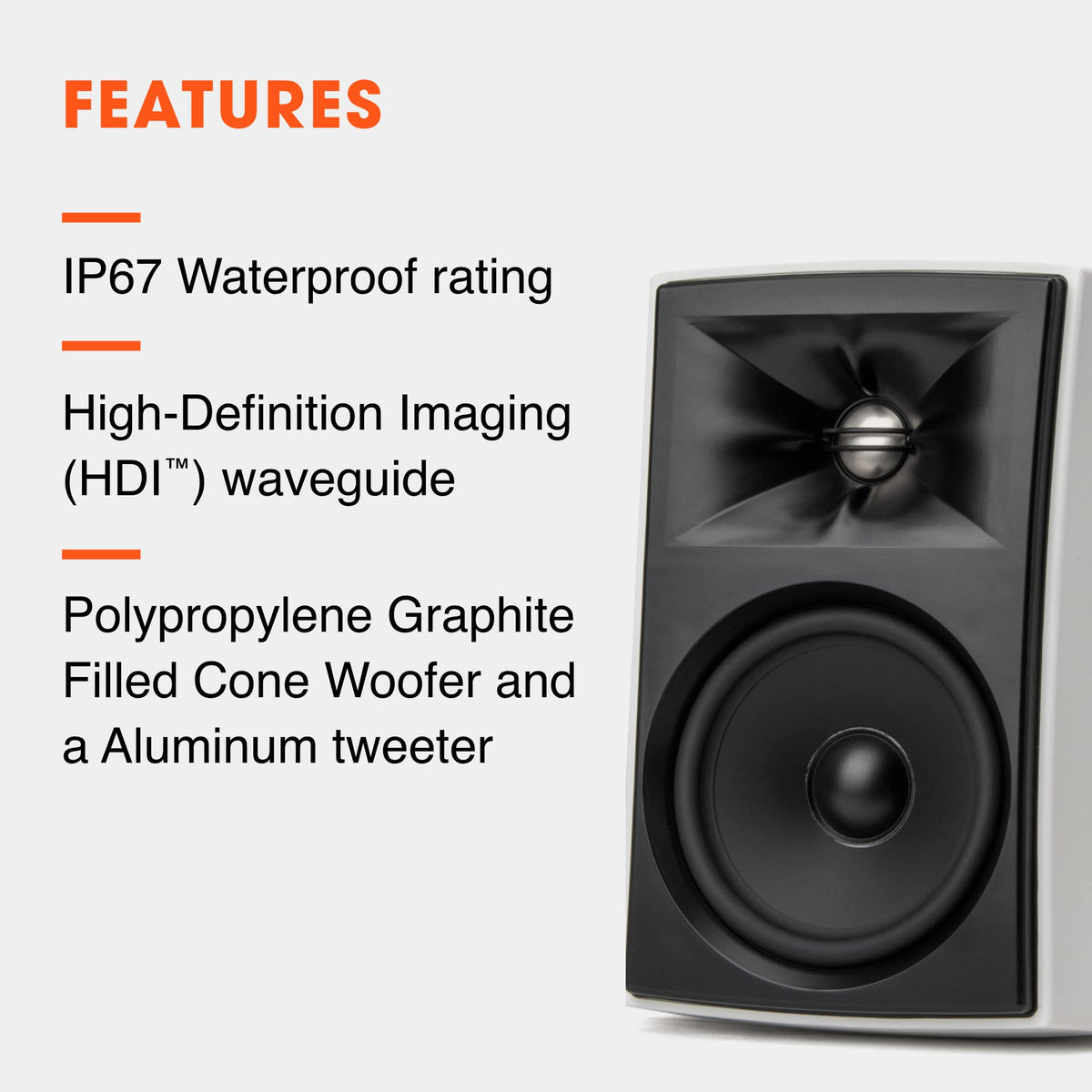 JBL XD-5 HDI waveguides provide smooth sound dispersion.