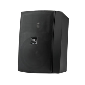 JBL XD-5 black indoor/outdoor speakers pair for versatile, weather-ready listening.