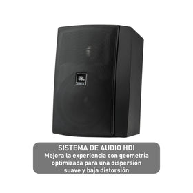 JBL XD-6 1-inch aluminum tweeters with acoustic lens for clear highs.