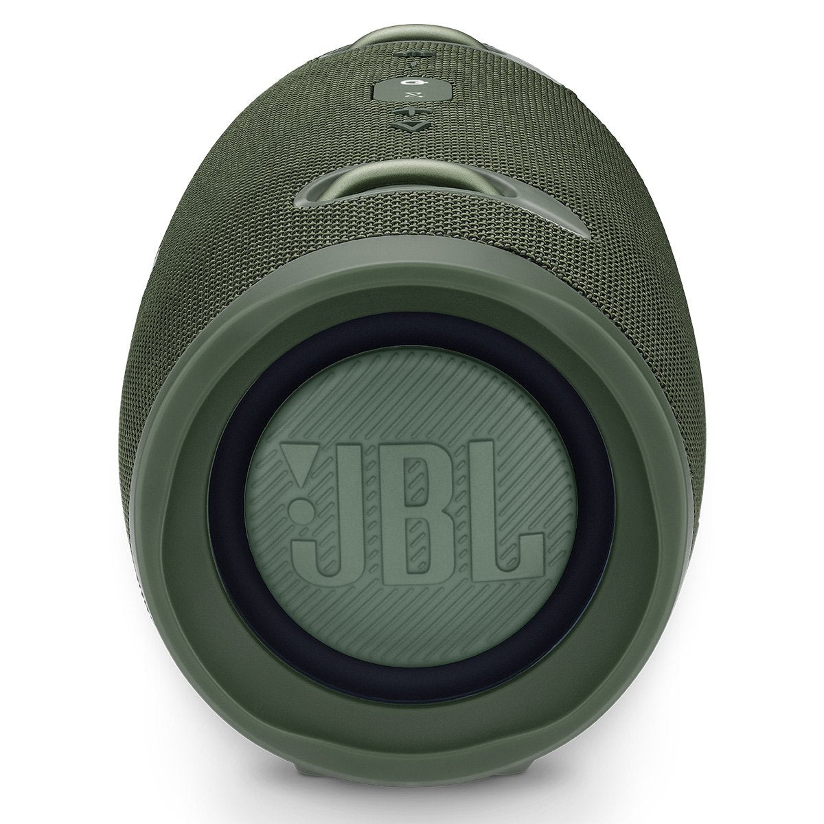 JBL Xtreme 2 Green battery pack and USB-out for charging devices.