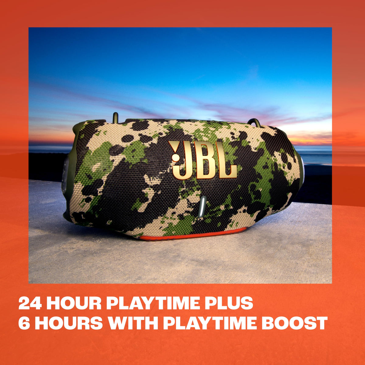 JBL Xtreme 4 blue PartyBoost for multi-speaker pairing.