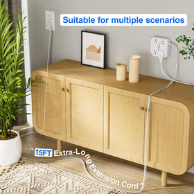 JcBlaon surge protector with four USB ports charges phones and accessories.