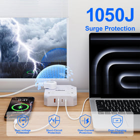 JcBlaon 45-degree flat plug saves outlet space.
