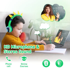 JBUNION Headphones with built-in mic for easy calls and study.