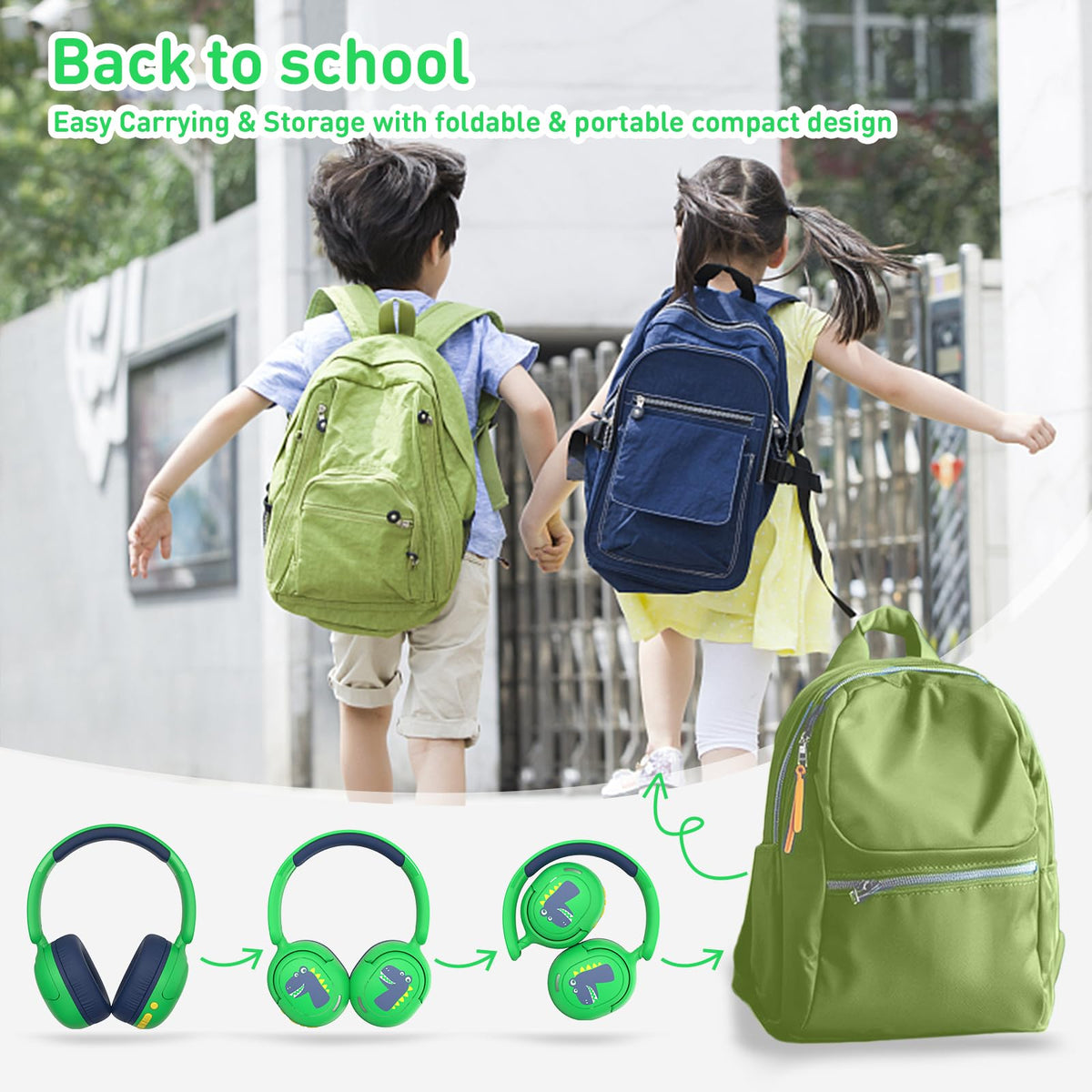 JBUNION foldable travel headphones compact for trips