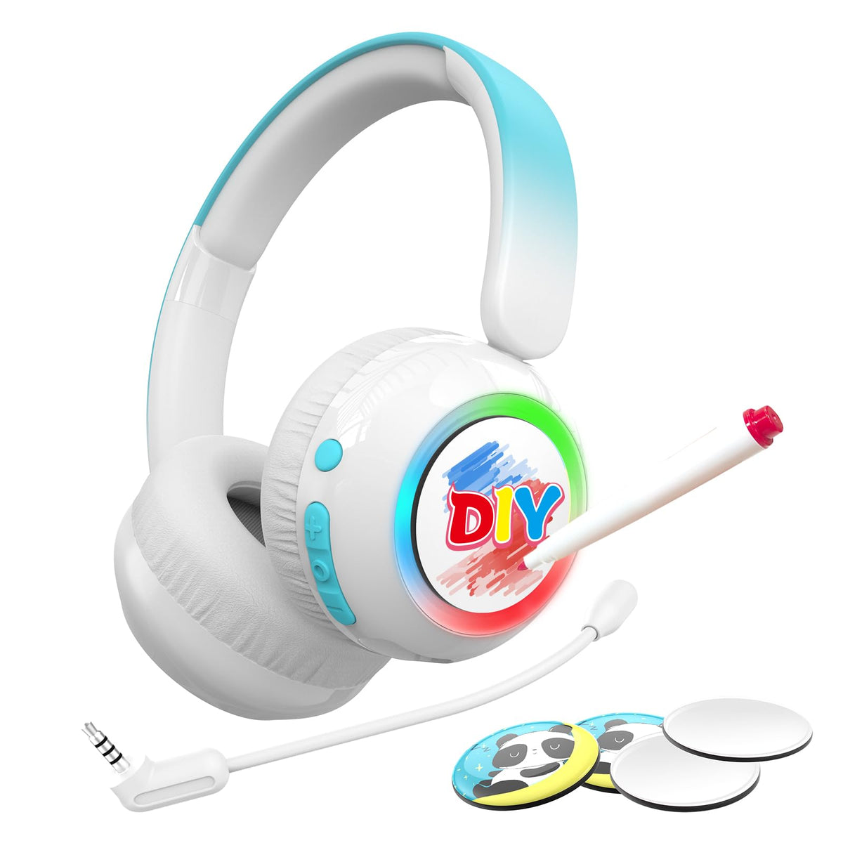 JBUNION Kids Bluetooth Headphones panda design for playful learning and travel comfort
