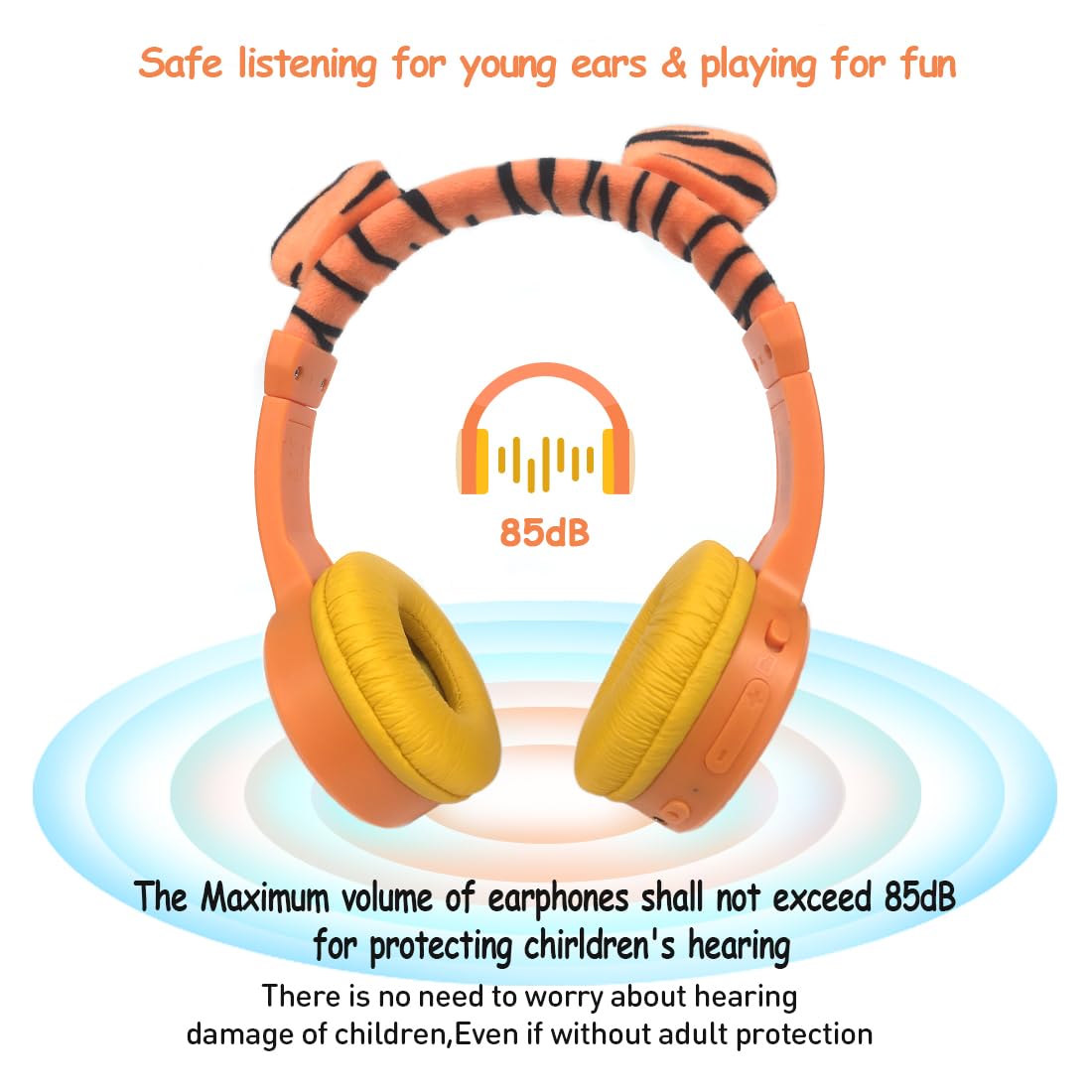 JBUNION Kids Headphones with built-in mic for hands-free calls during study