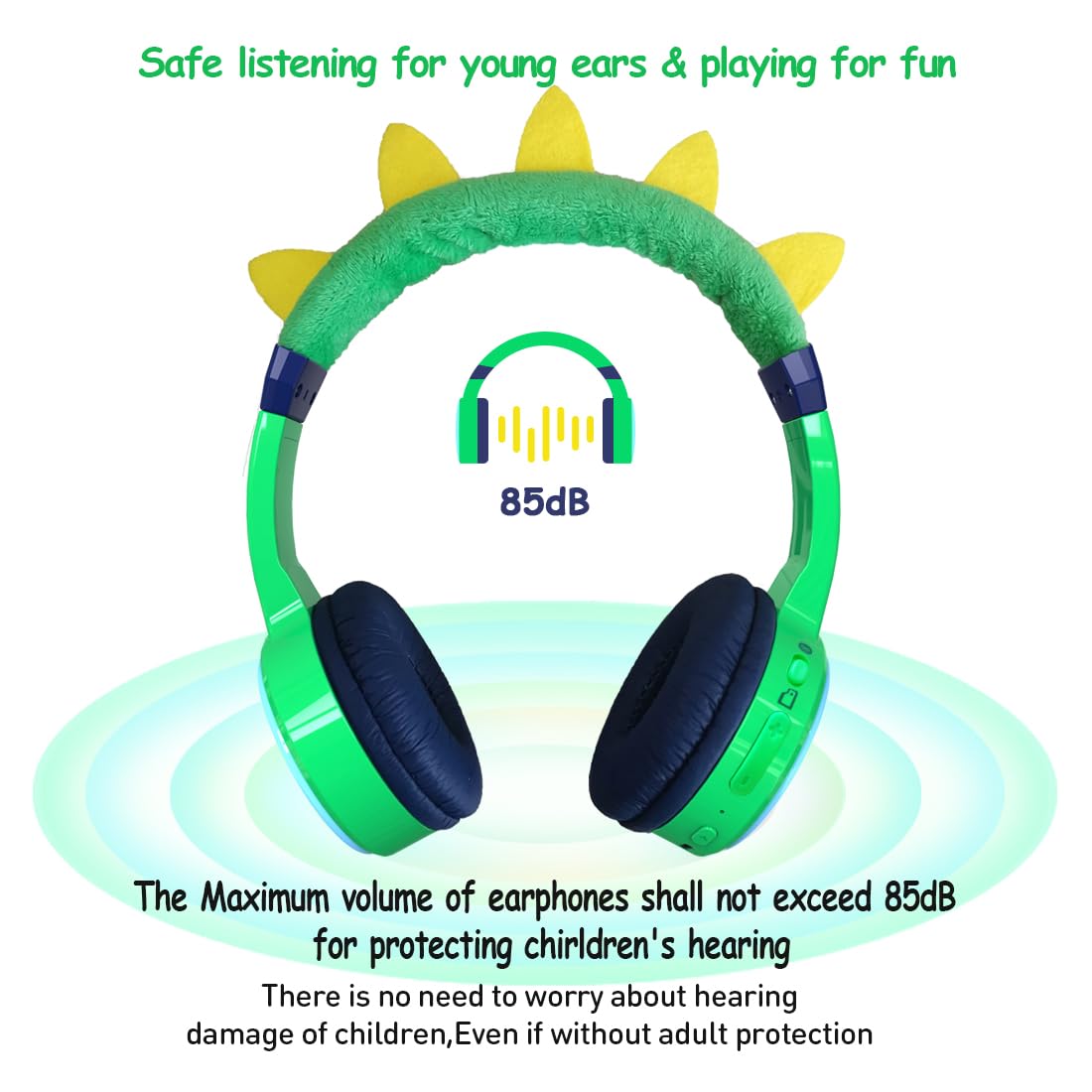 JBUNION Over-ear design ensures comfortable all-day wear for kids.