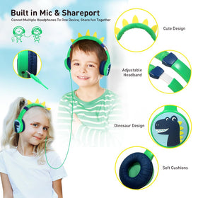 JBUNION Kids headphones charging with Type-C cable for fast recharging.