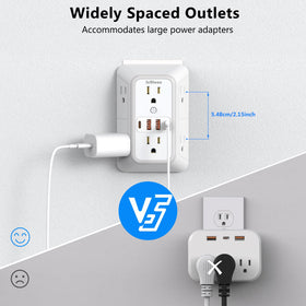 JcBlaon 1050 joule surge protection guards electronics against spikes.