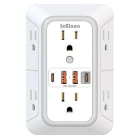 JcBlaon multi plug outlet with 6 outlets and 4 USB ports for versatile charging