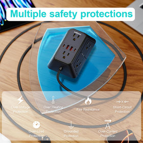 JcBlaon surge protector travel-compact design fits bags and dorm rooms.
