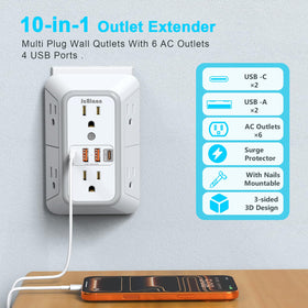 JcBlaon wall charger compact layout keeps cords organized
