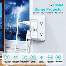 JcBlaon wide-gap outlets enable larger adapters and easy access