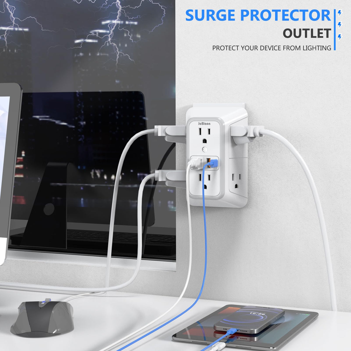 JcBlaon wide-spacing socket eases connections for large adapters.