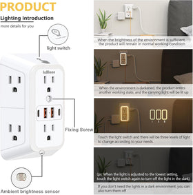 JcBlaon surge protector label showing ETL mark and safety specs