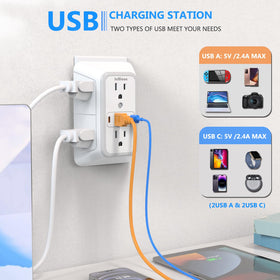 JcBlaon 1050J surge protector safeguards TVs, computers, and more from spikes.