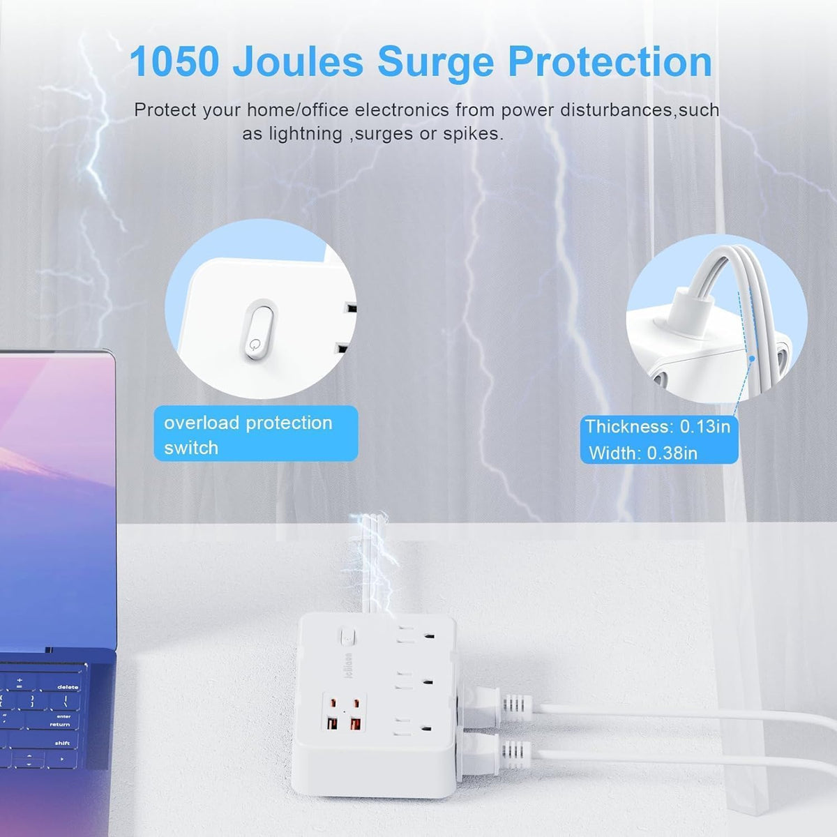 JcBlaon 4 USB ports offer fast charging for phones and tablets