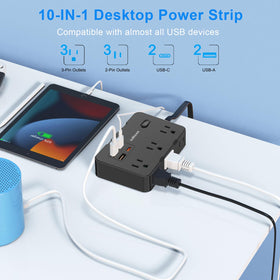 JcBlaon 5ft ultra-thin extension cord behind sofa use case