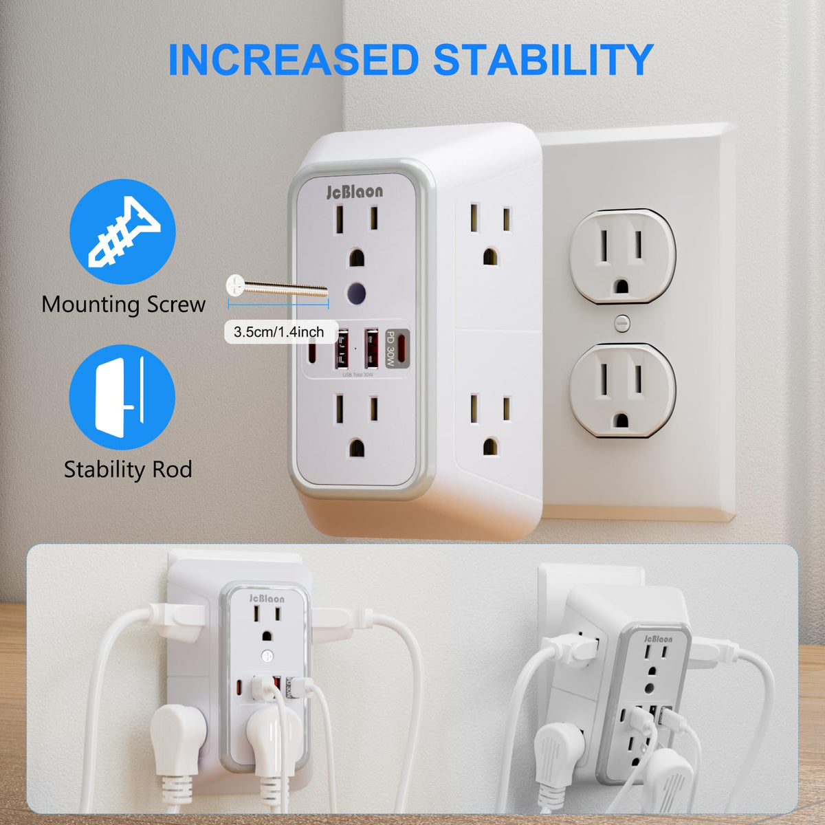 JcBlaon ETL-certified safety ensures reliable, certified power extension for everyday tasks.