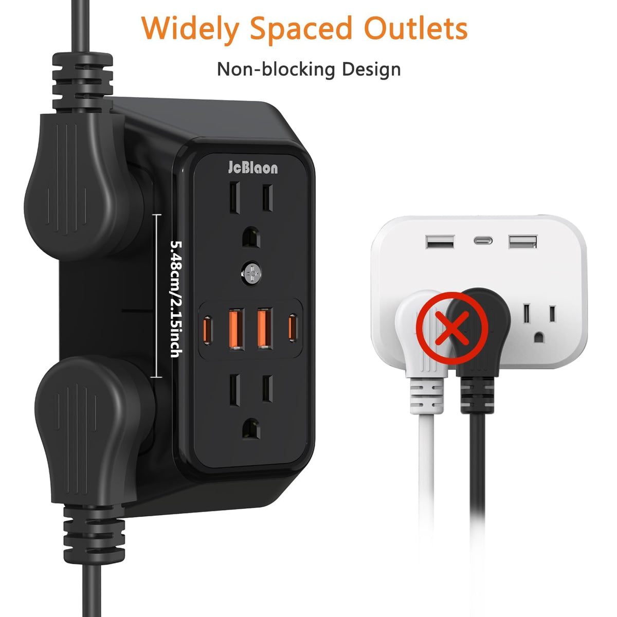 JcBlaon ETL-certified wall plug for safe, reliable power.