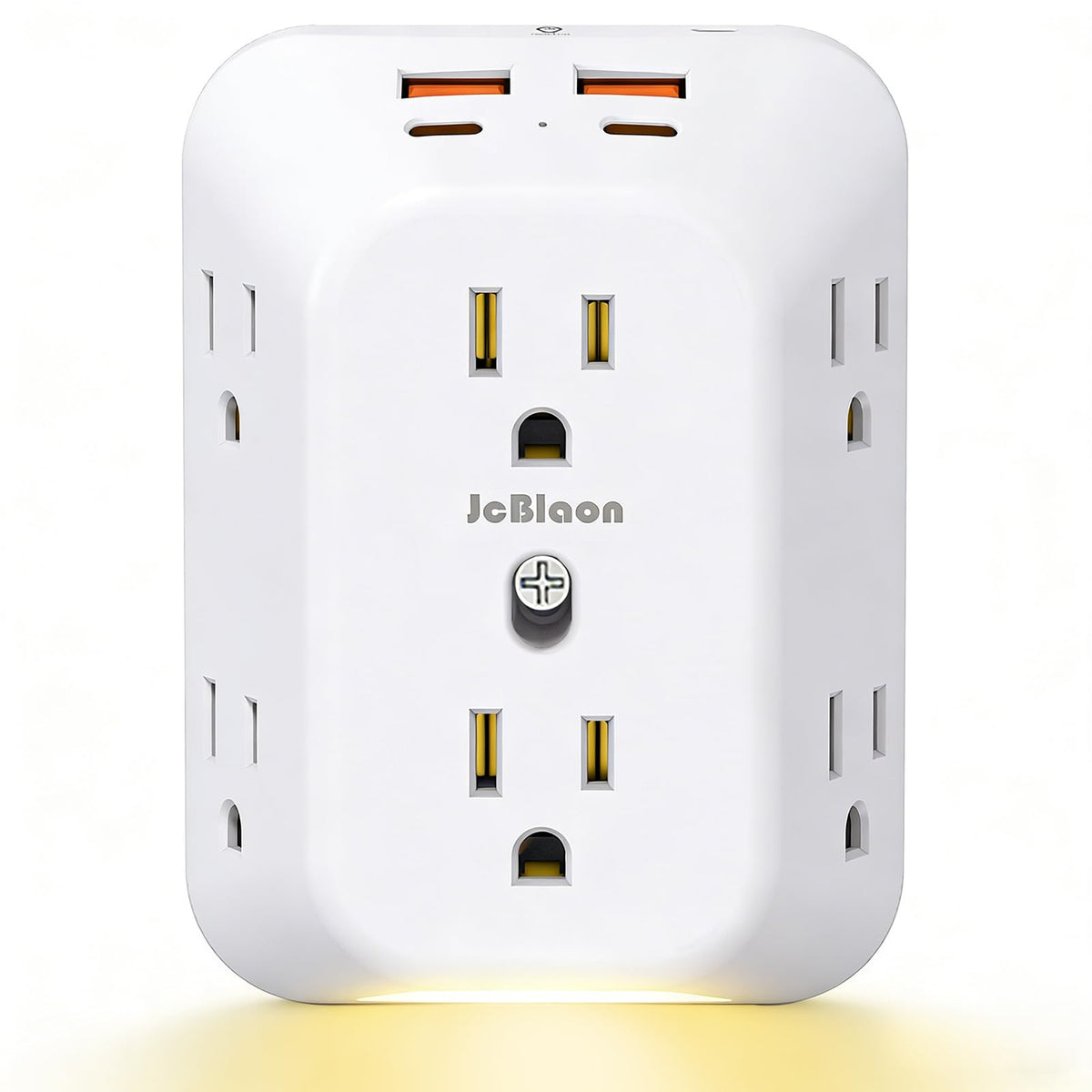 JcBlaon Outlet Extender showing six outlets for clutter-free charging setup