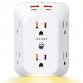 JcBlaon Outlet Extender showing six outlets for clutter-free charging setup