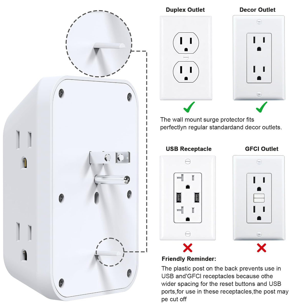 JcBlaon Outlet Extender compact wall-mounted arrangement on a desk