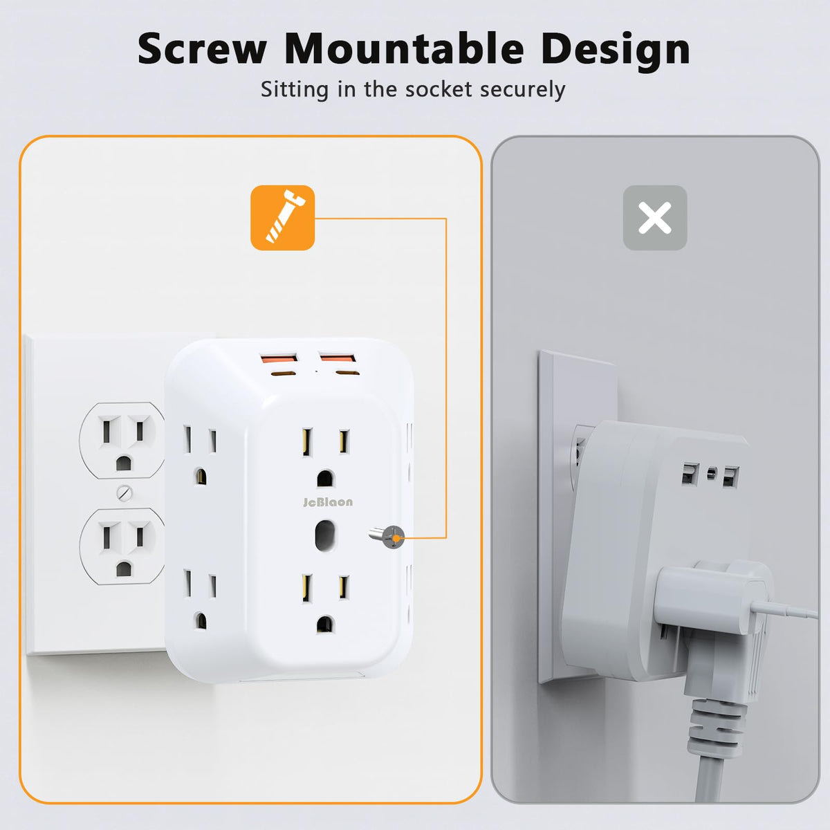 JcBlaon Outlet Extender used in a home office or dorm setting