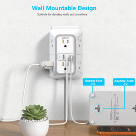 JcBlaon ETL-certified power strip for safe, reliable power extension