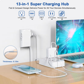 JcBlaon power strip wall-mount ready design saves desk space
