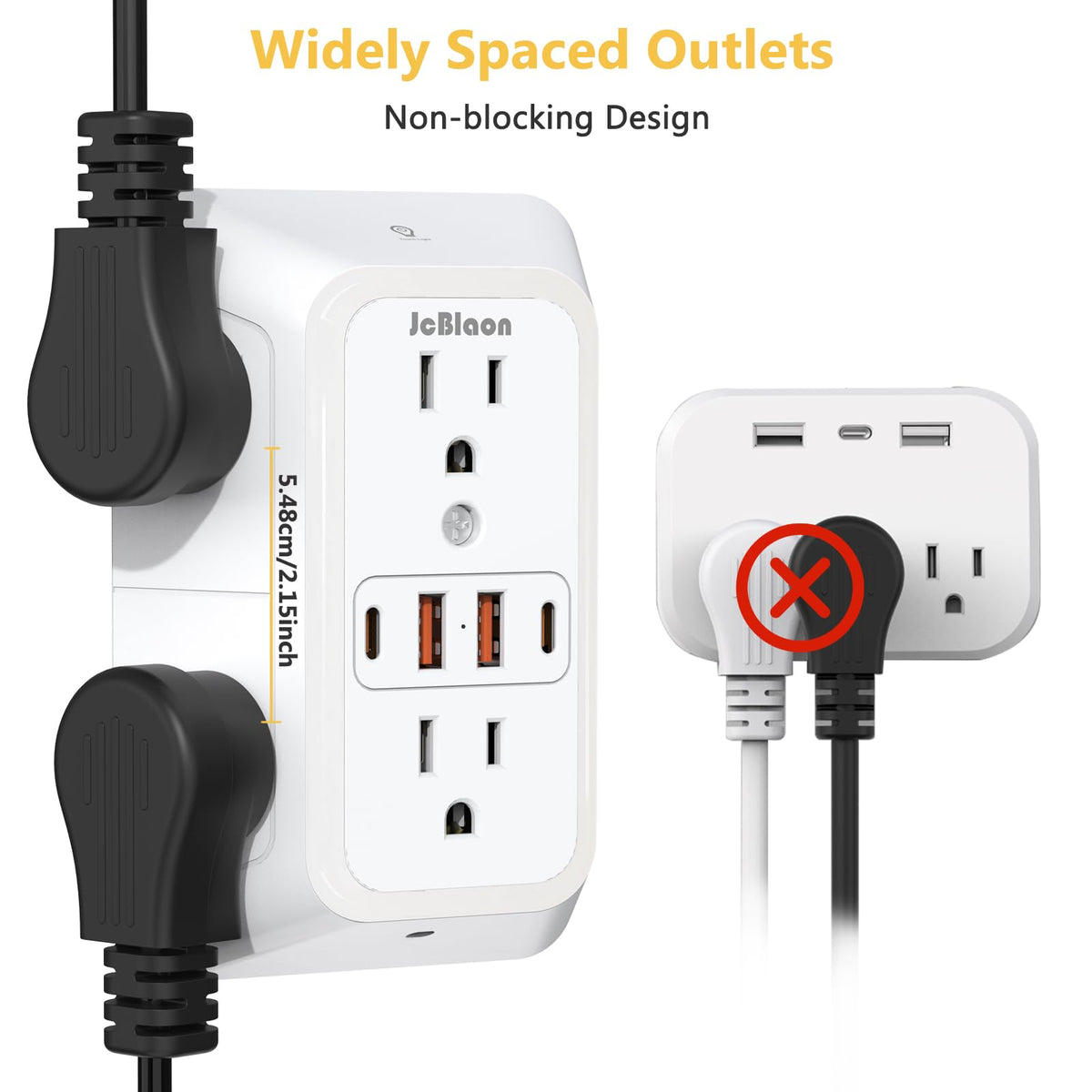 JcBlaon secure mounting ensures stable plug-in for outlets.