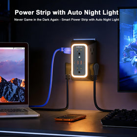 JcBlaon compact power strip ideal for travel, dorms, and offices.